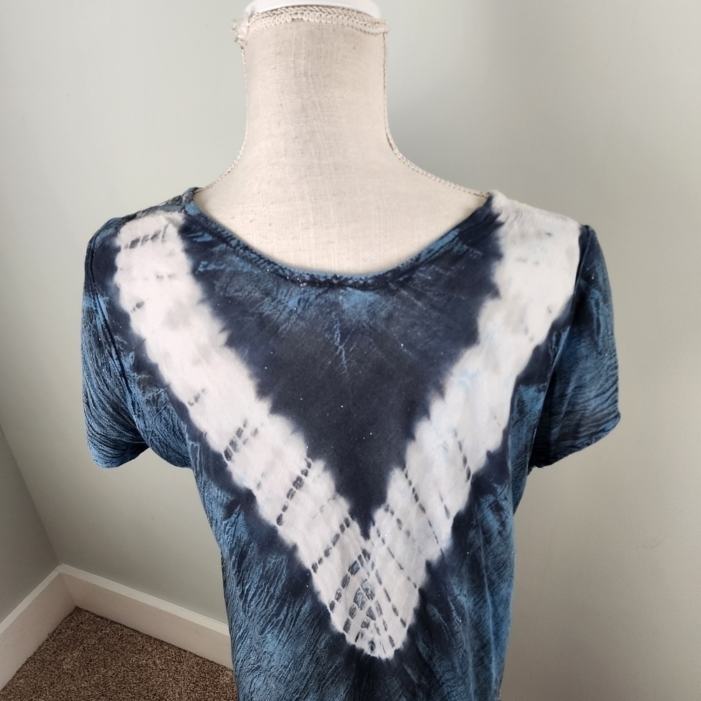 Jessica Taylor Women's Tie Dye Boho Round Hem Shift Midi Dress Size 2X - Picture 4 of 8